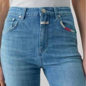 Closed High Rise Flare Jeans Size 29 Made in Italy Light Wash Designer Denim